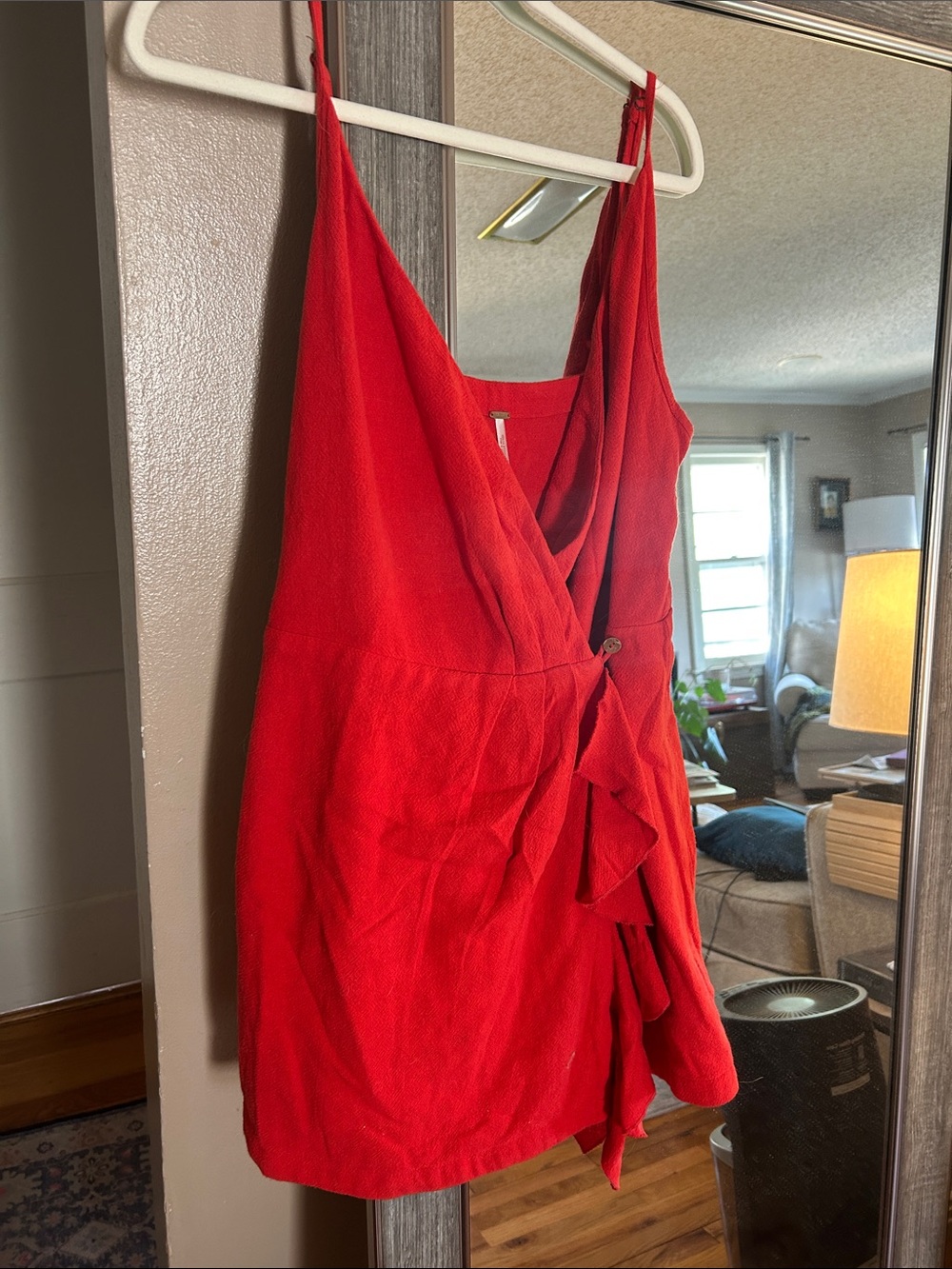 Free People Red Wrap Mini Dress